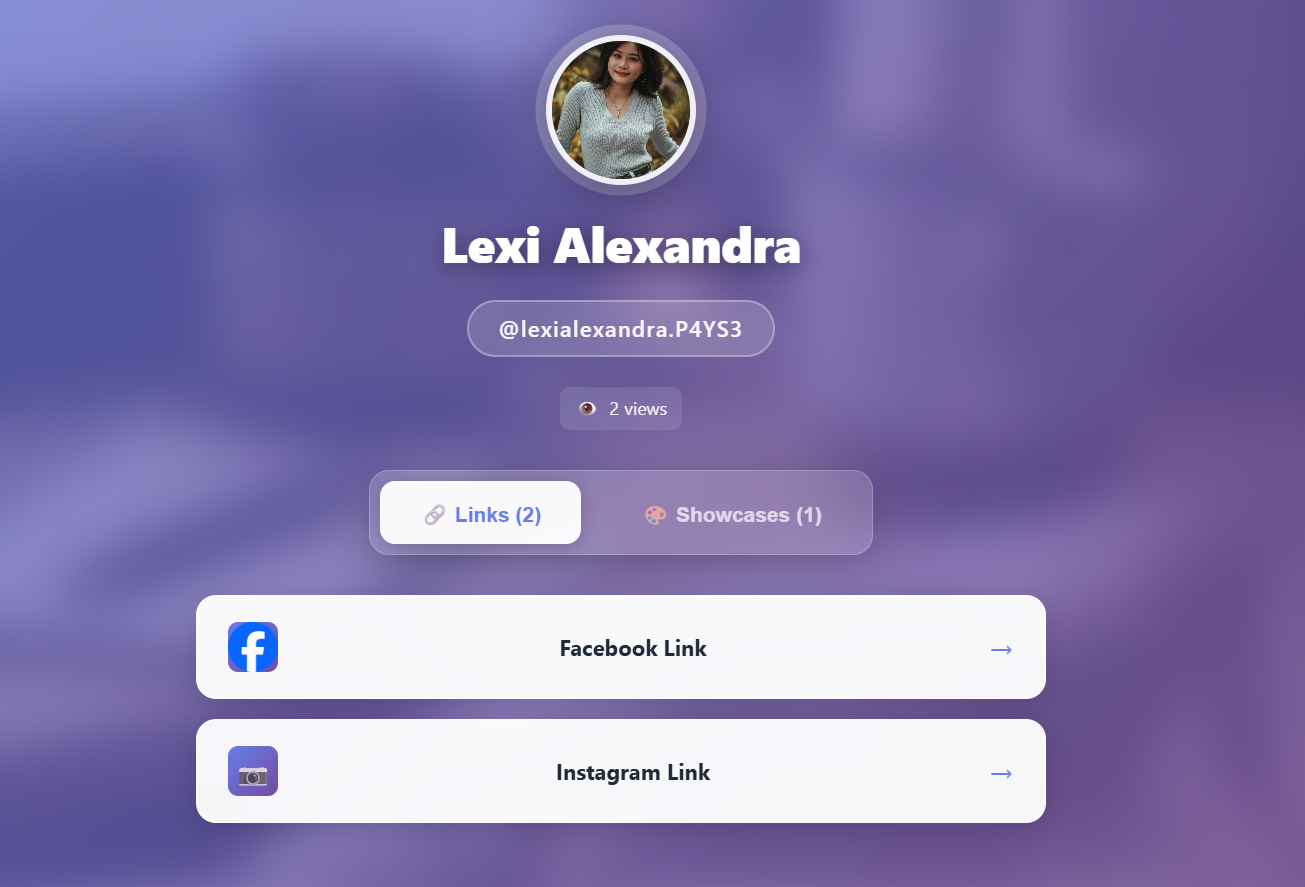 Link page screenshot