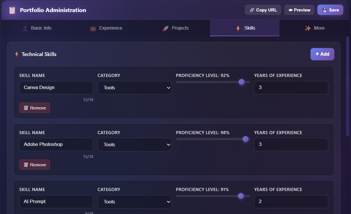Portfolio screenshot